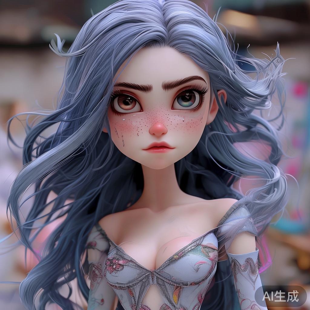 卡通美女高傲泪眼表情图片