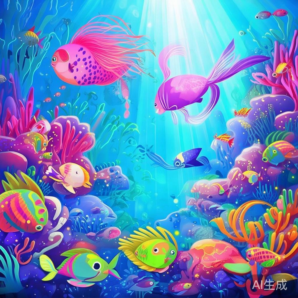 海底世界简笔画图片·卡通唯美风
