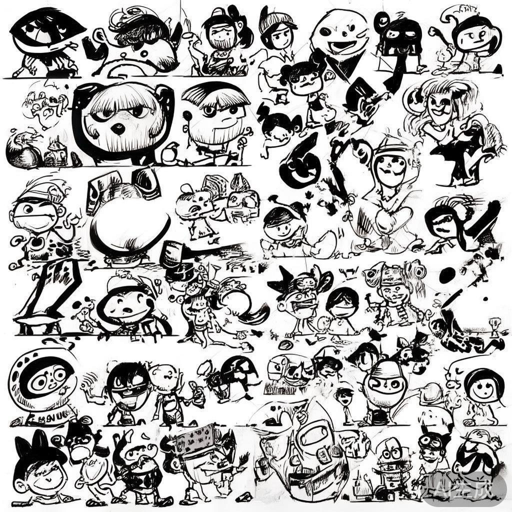 卡通素描飒漫画图片大全