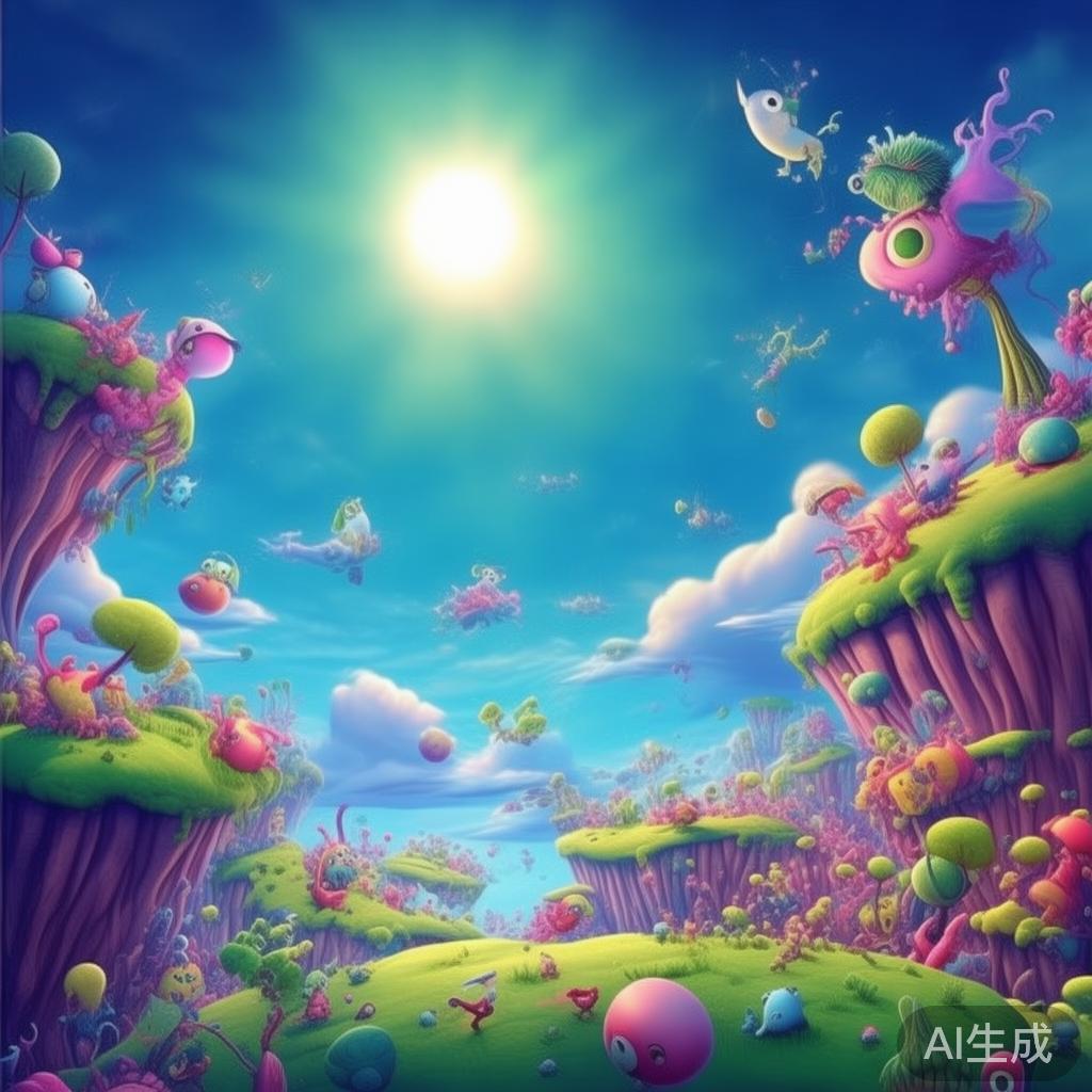 蓝色梦幻卡通图片