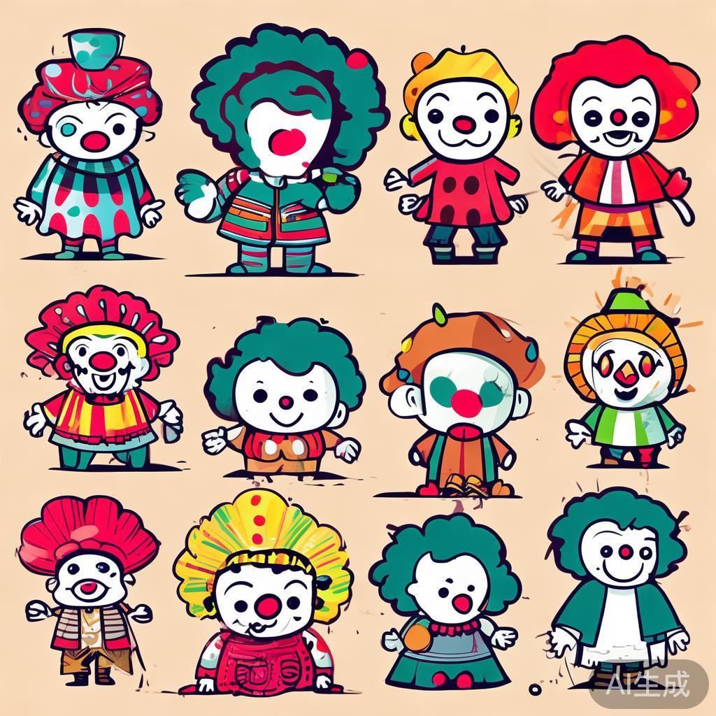卡通素描小丑图片大全