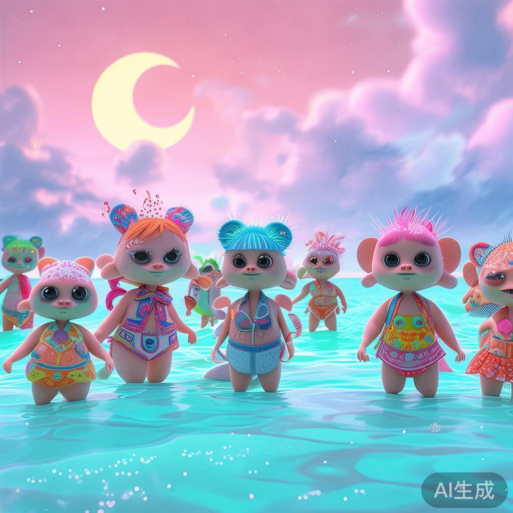萌系泳装图片 卡通唯美风