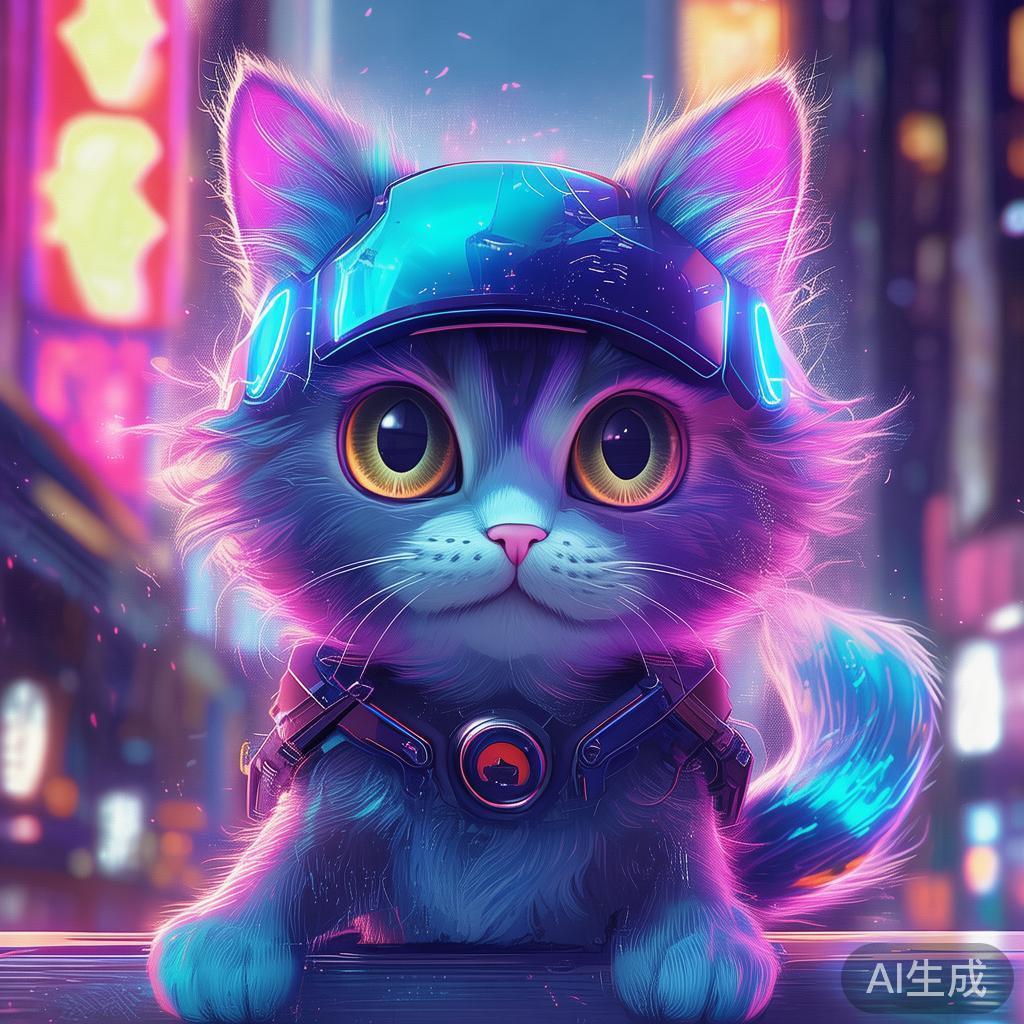 赛博萌猫卡通图片