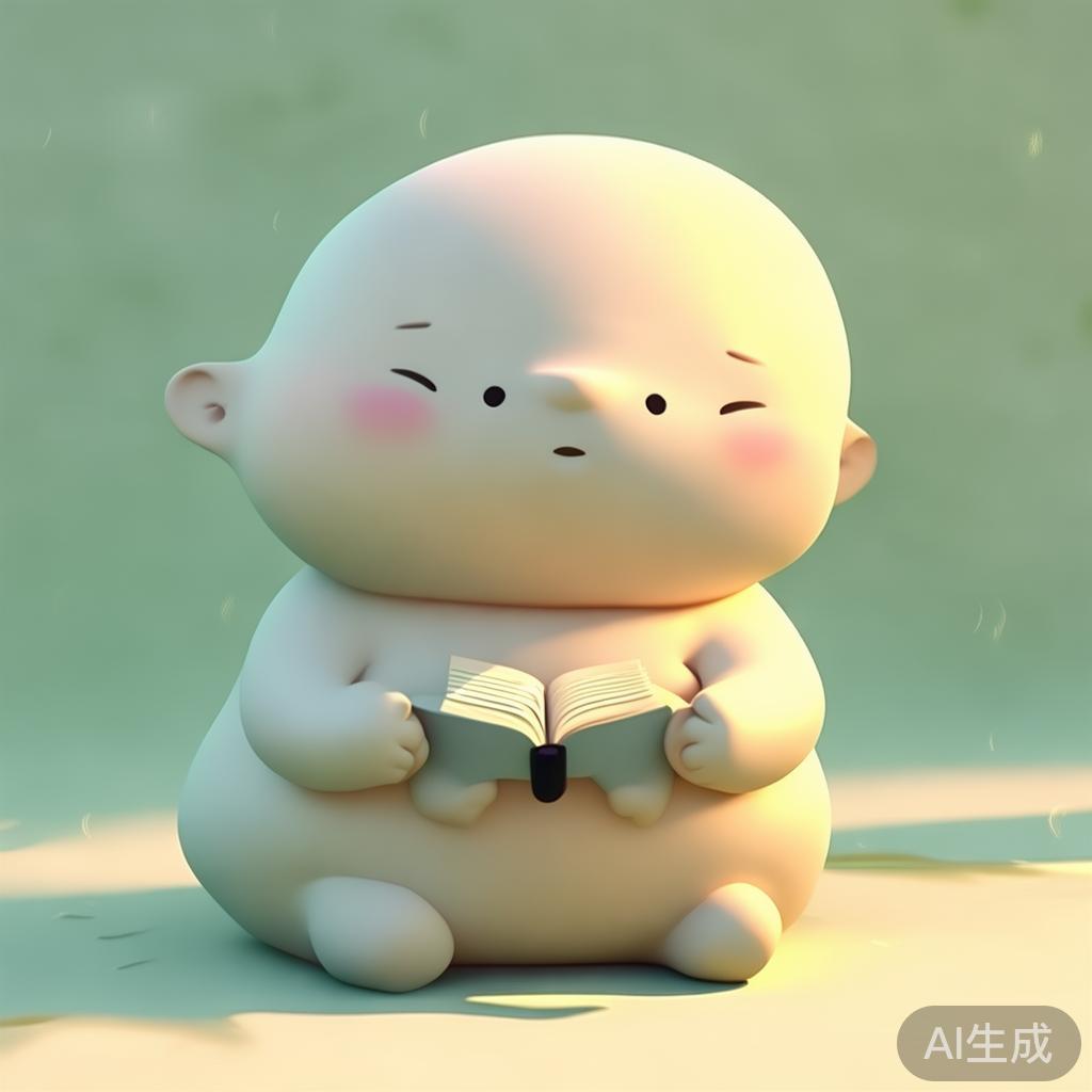 淡绿色背景图片里的卡通心事