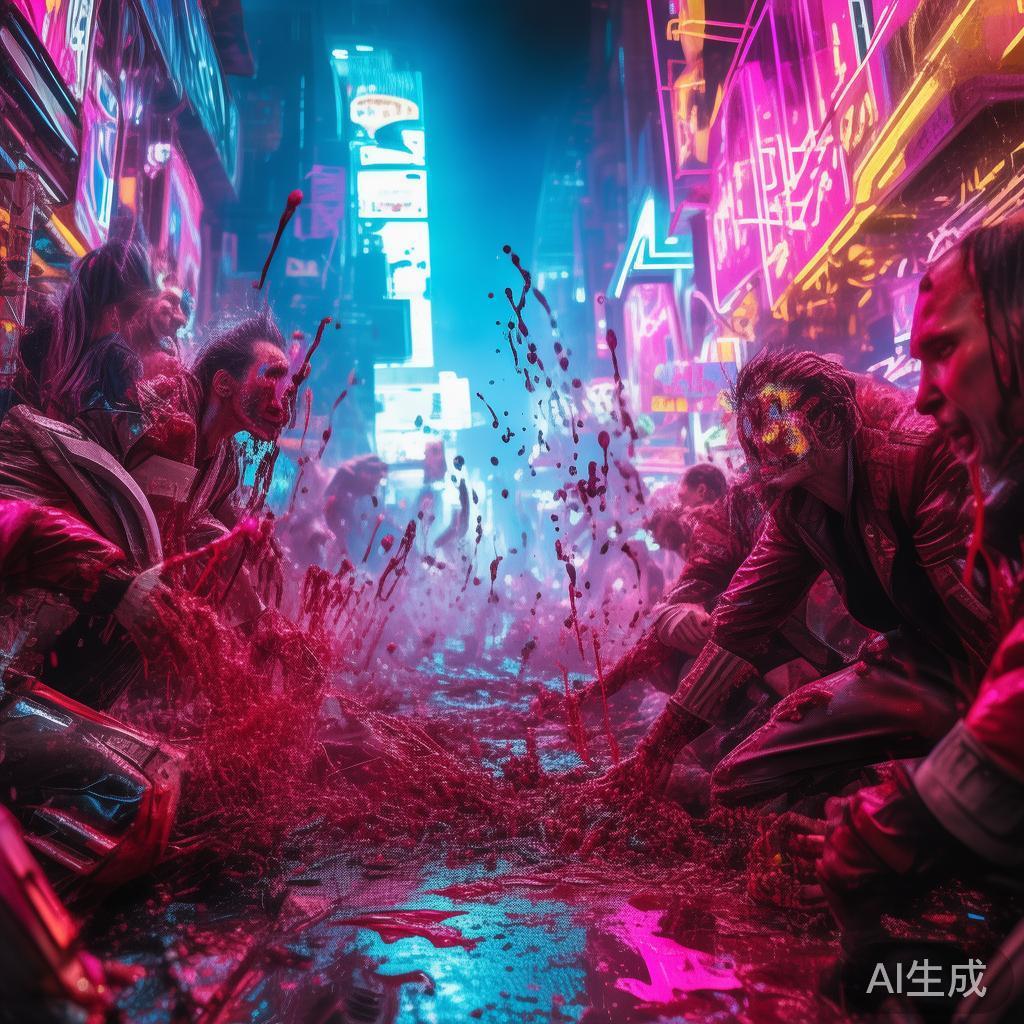 卡通赛博血腥图片：霓虹动漫杀戮