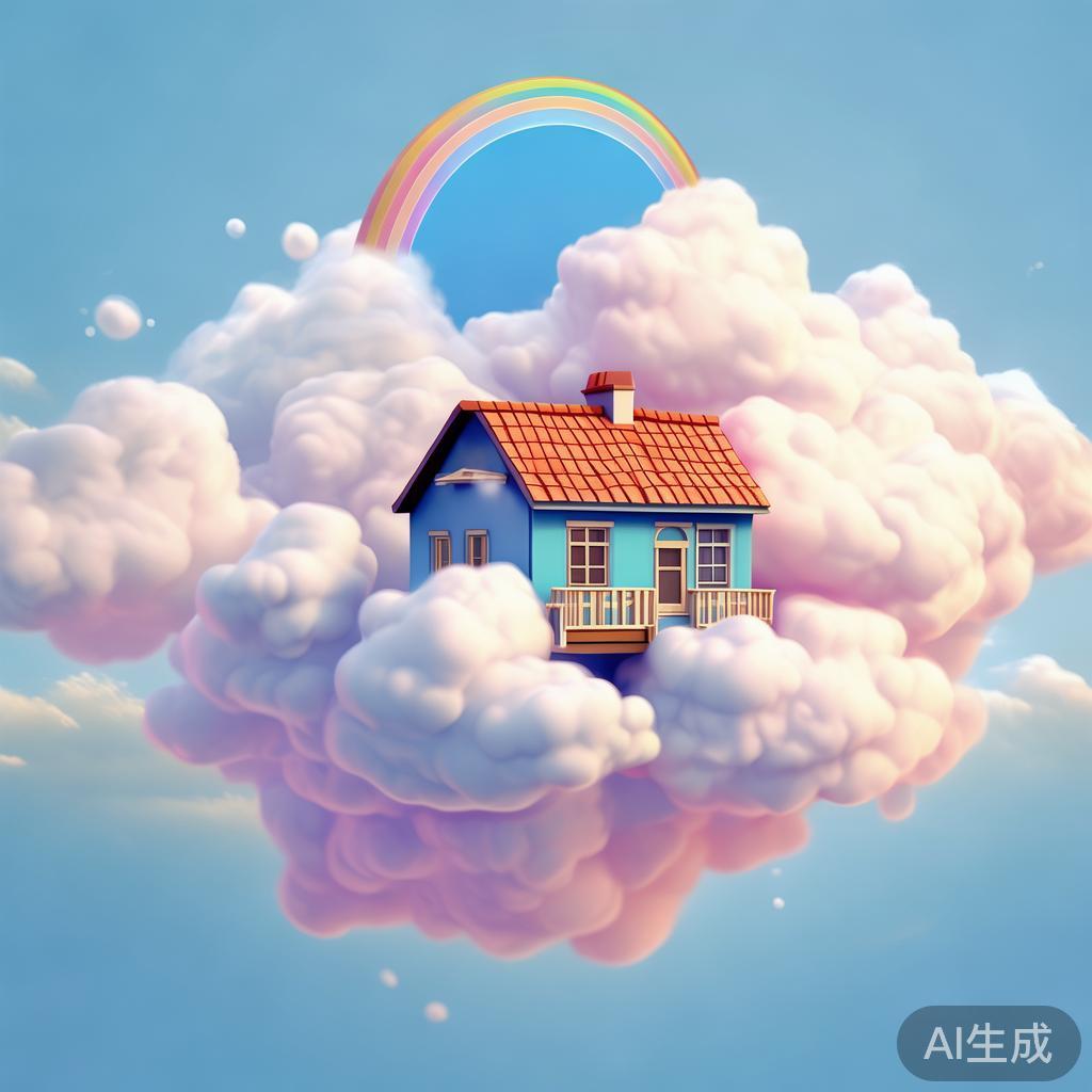 卡通小屋·云朵绘梦唯美图片