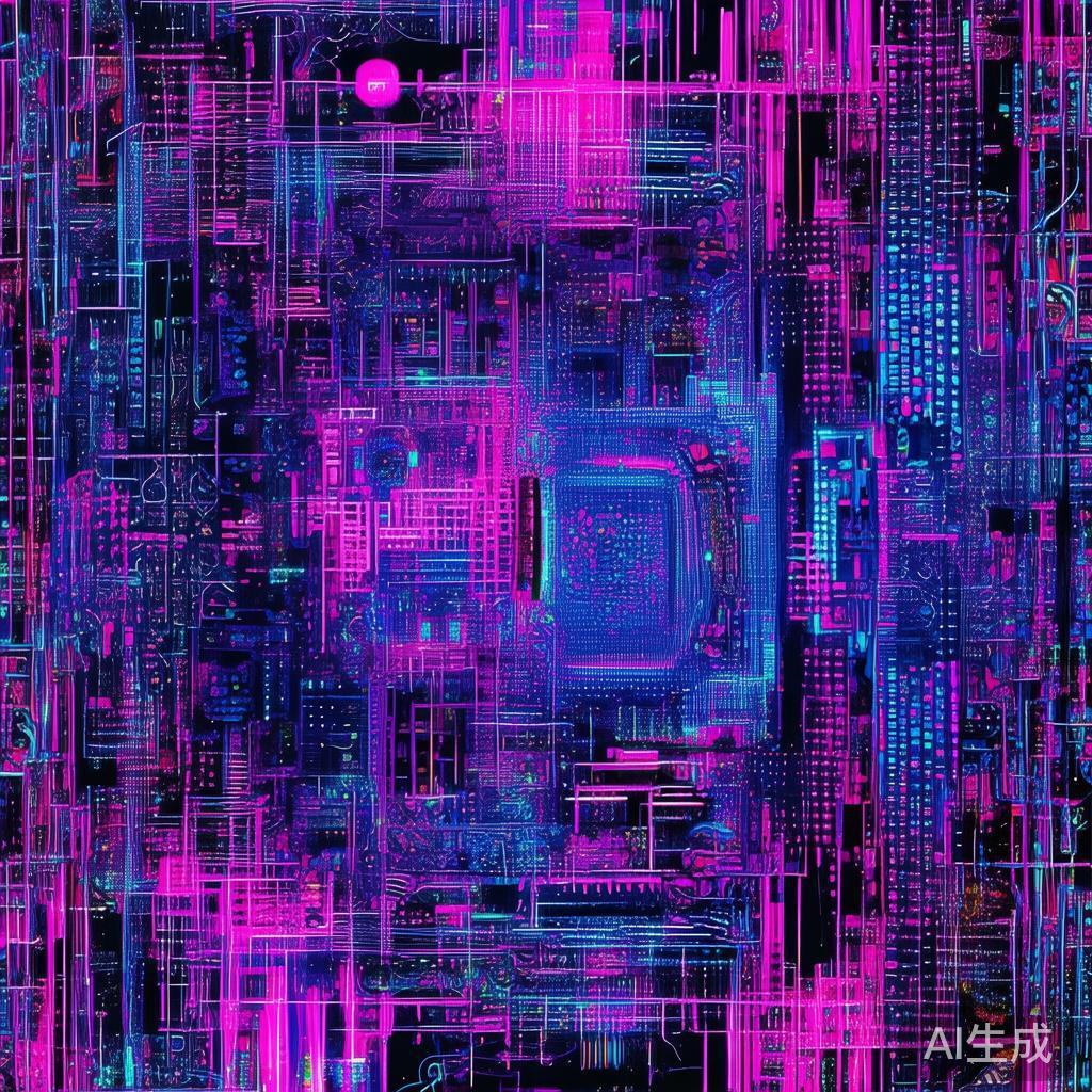 幻彩纯色ppt背景赛博图片