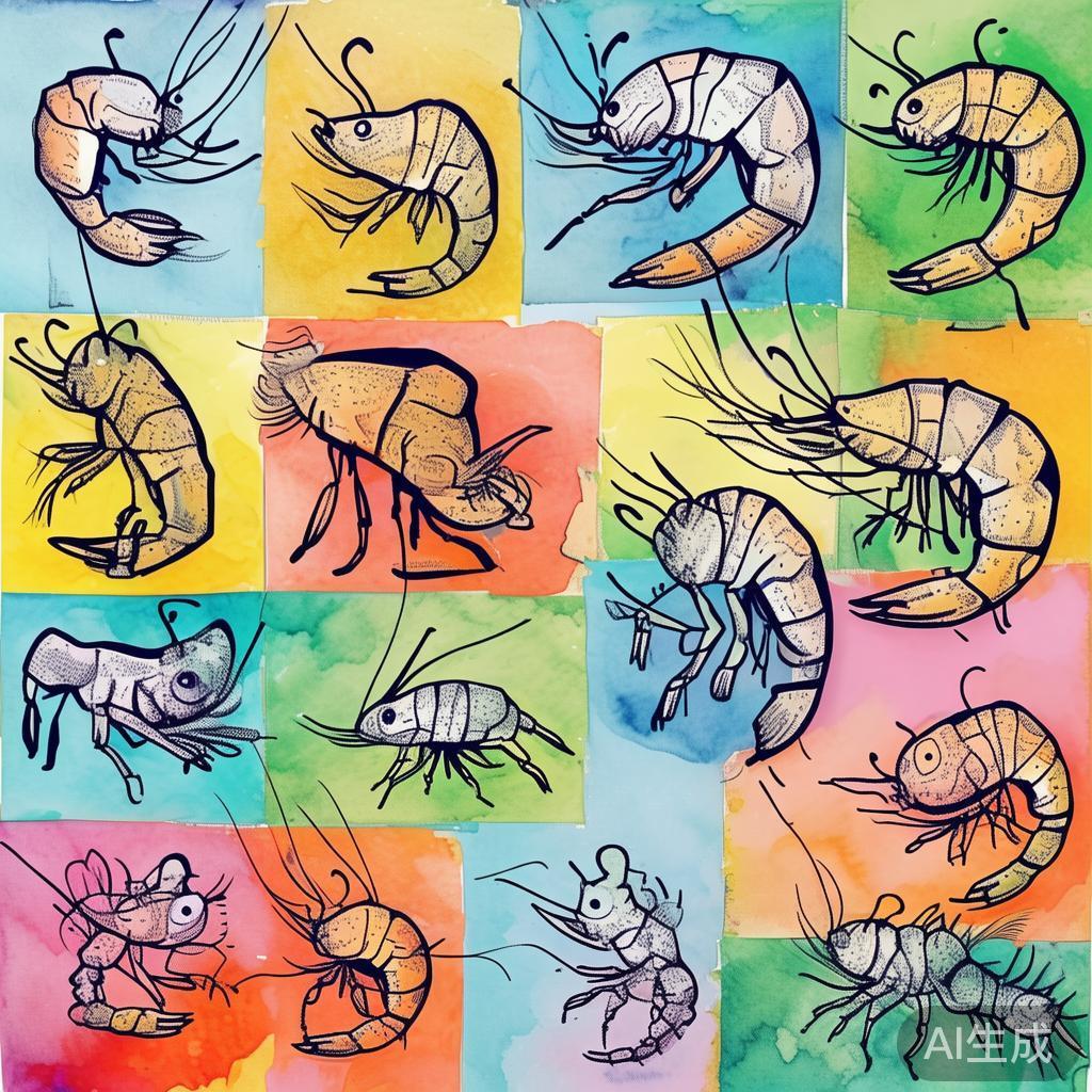卡通素描虾简笔画图片大全