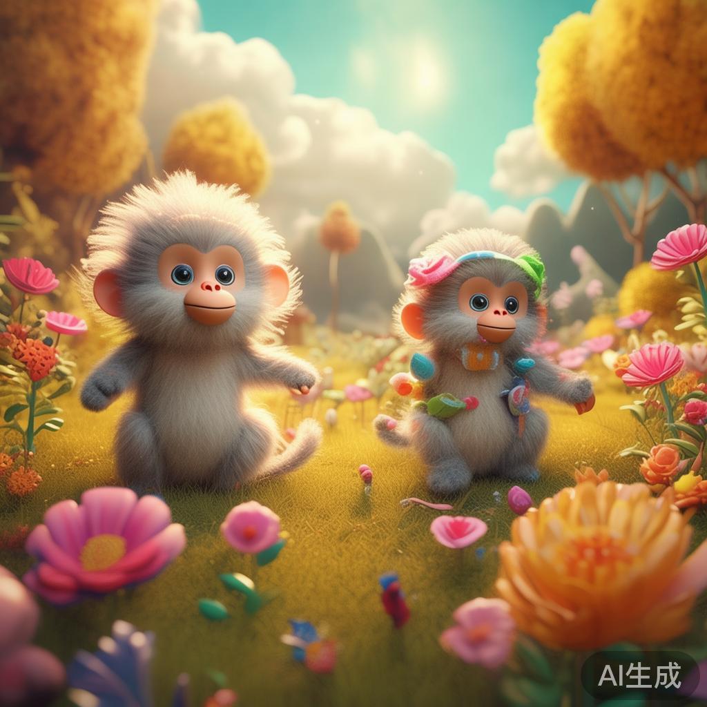 唯美萌趣猴子图片·卡通梦幻境