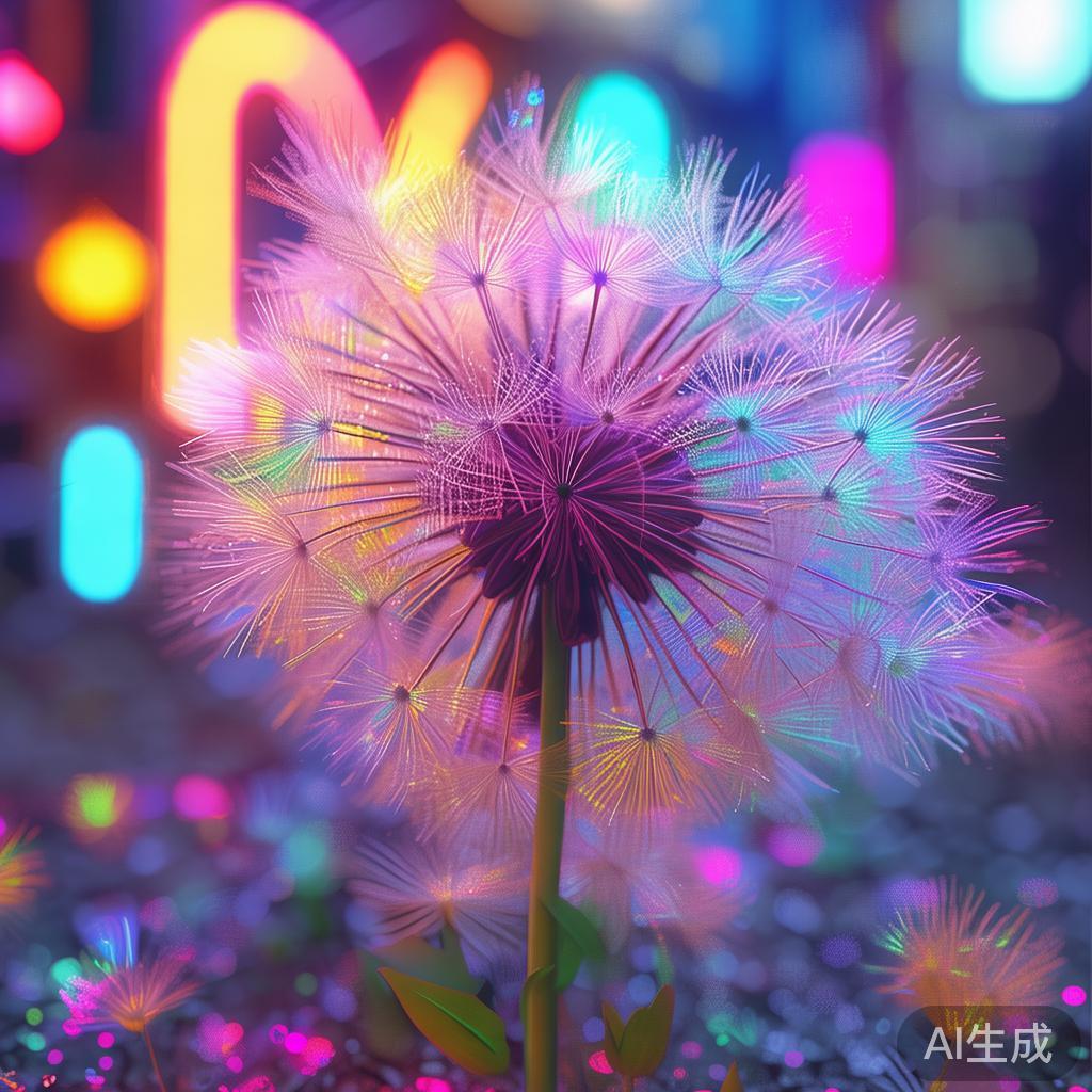霓虹萌蒲公英图片