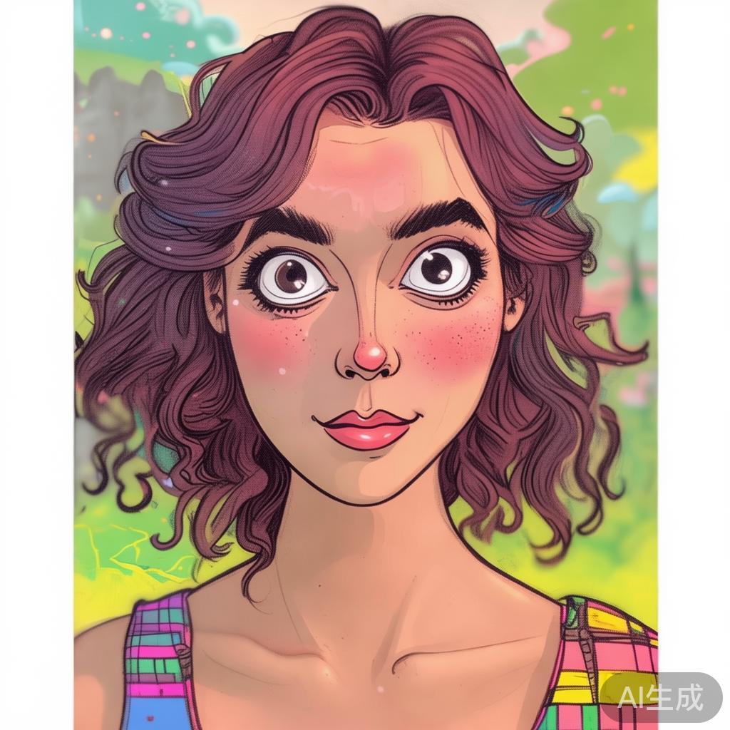 卡通素描美女八卦萌图片