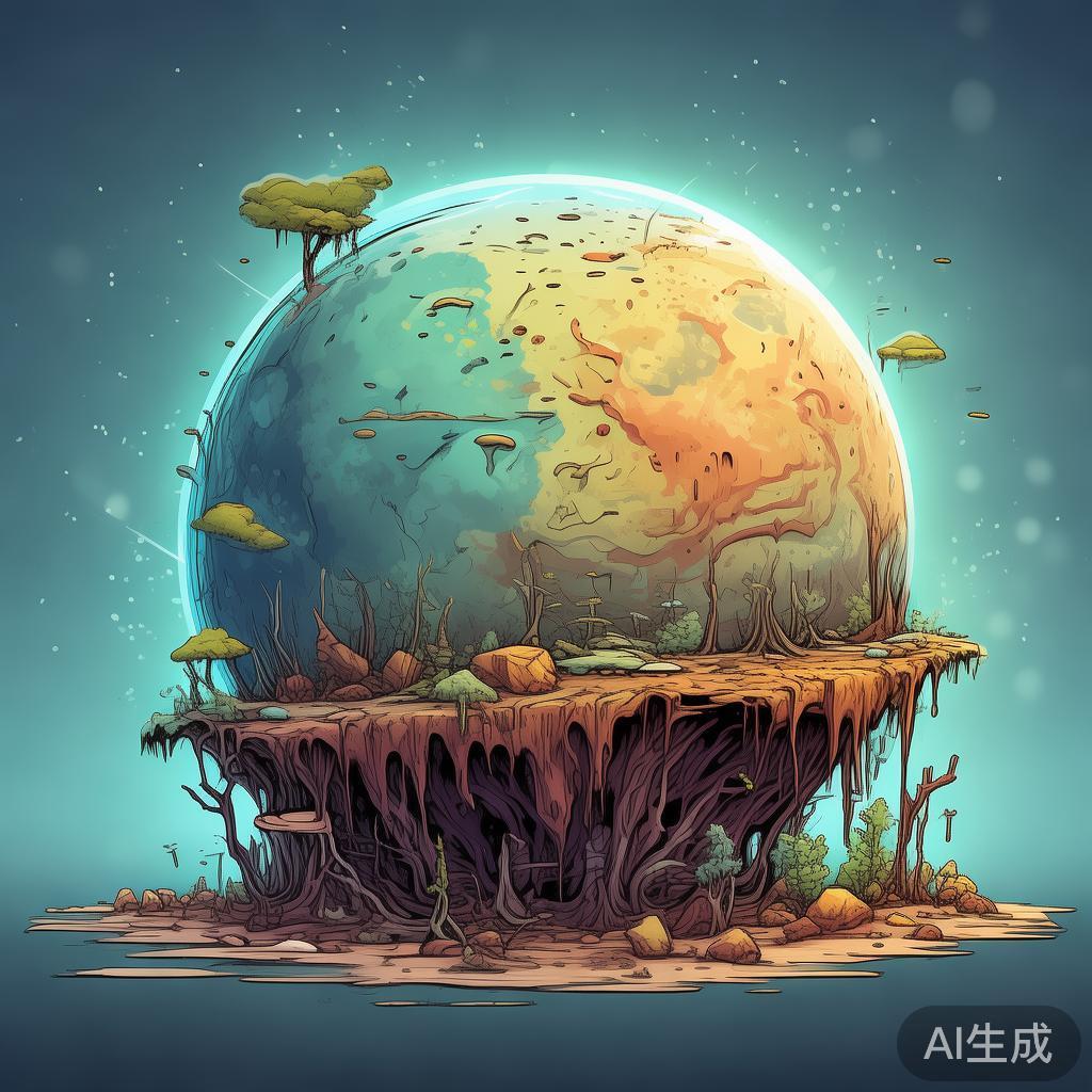 高清图片：卡通伤感的落寞小星球
