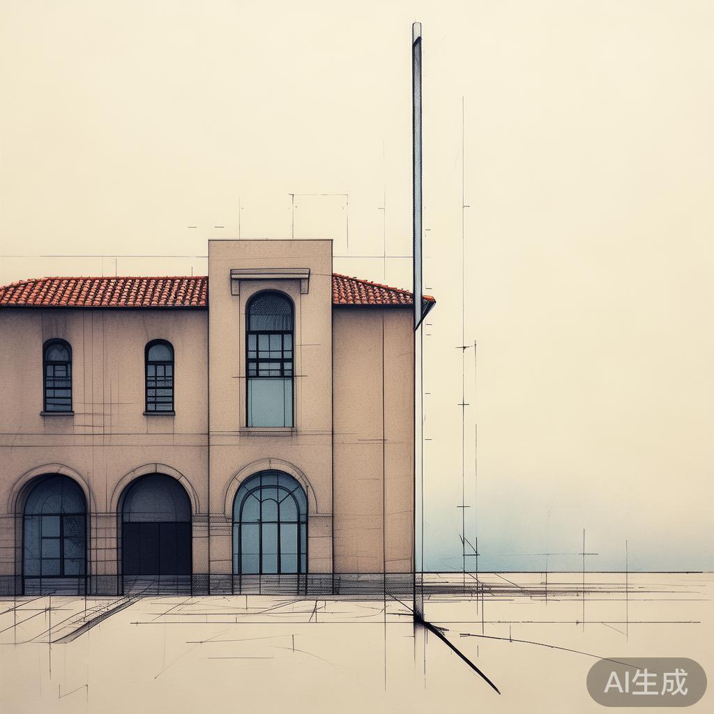 建筑手绘图片：落单的铅笔痕