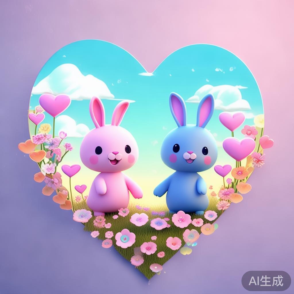 唯美爱心卡通图片背景