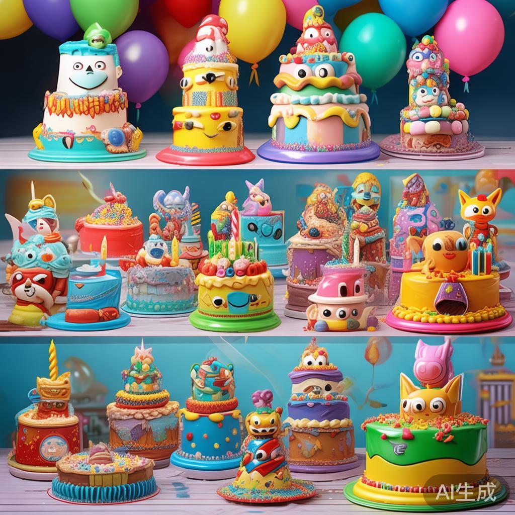 卡通素描生日蛋糕图片大全