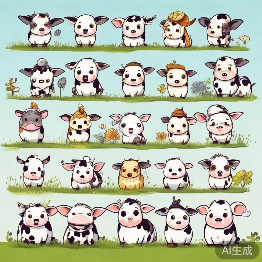 可爱牛卡通素描图片大全