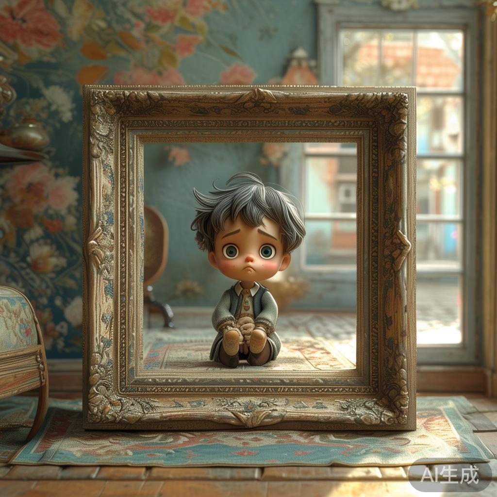 手机图片壁纸：卡通小孤单的旧画