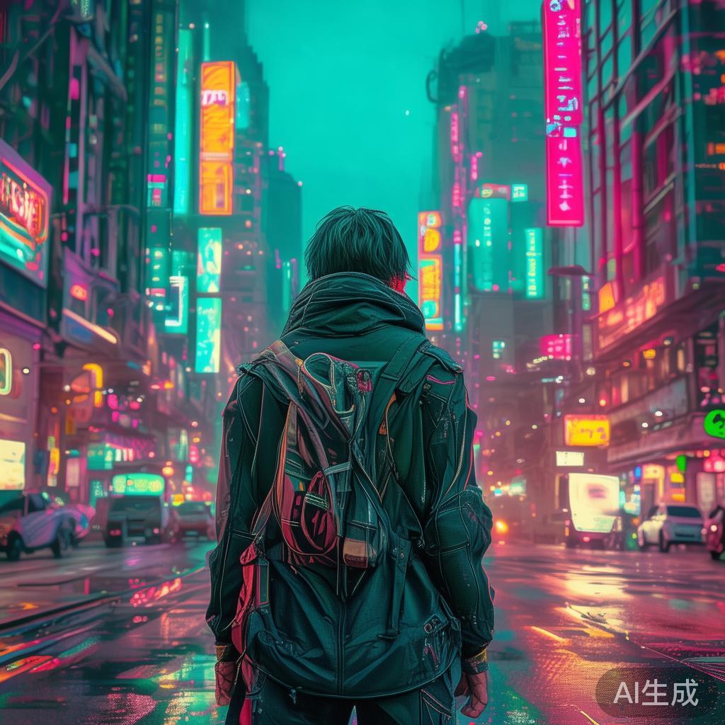 元宵赛博霓虹图片大全