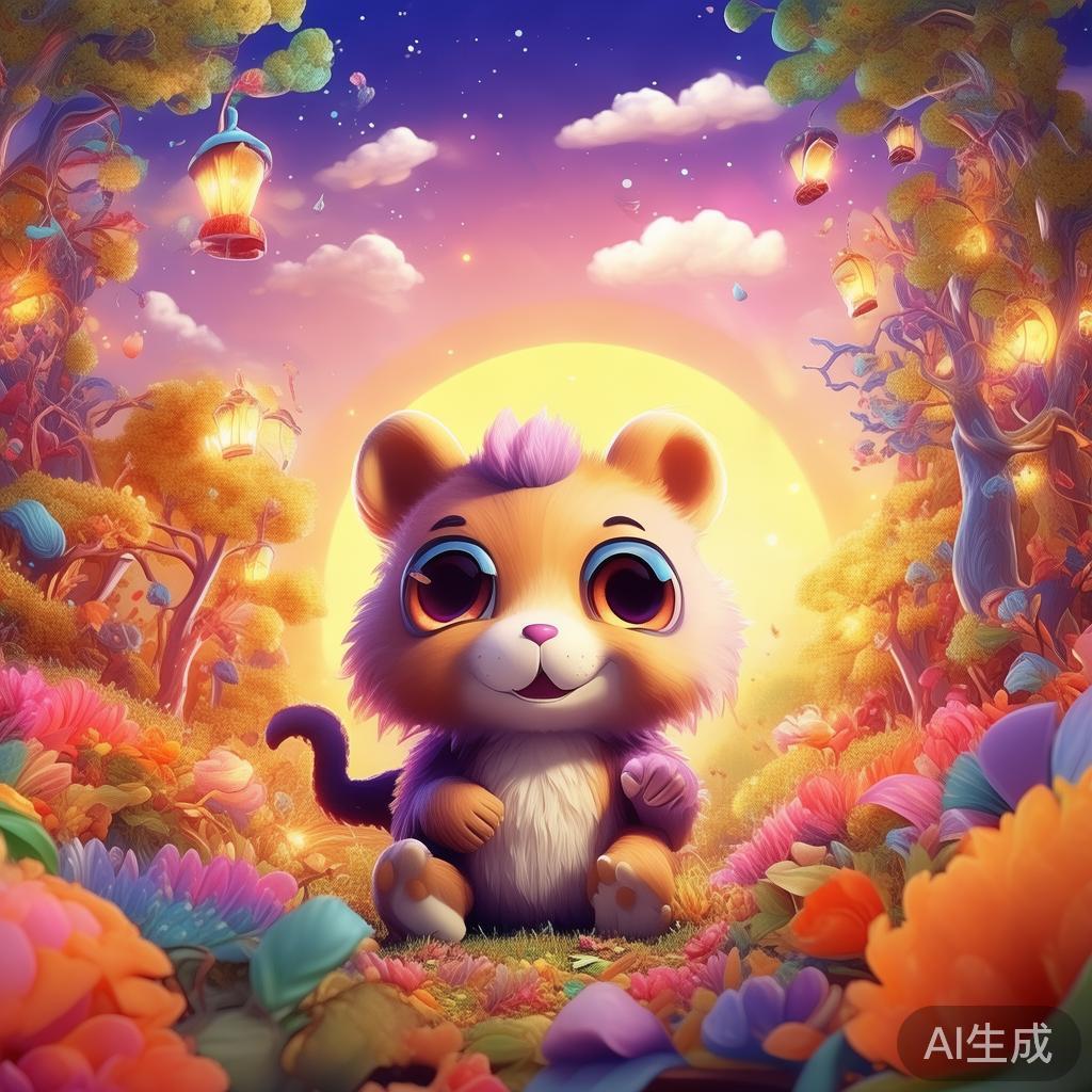 萌系动漫动物背景图片