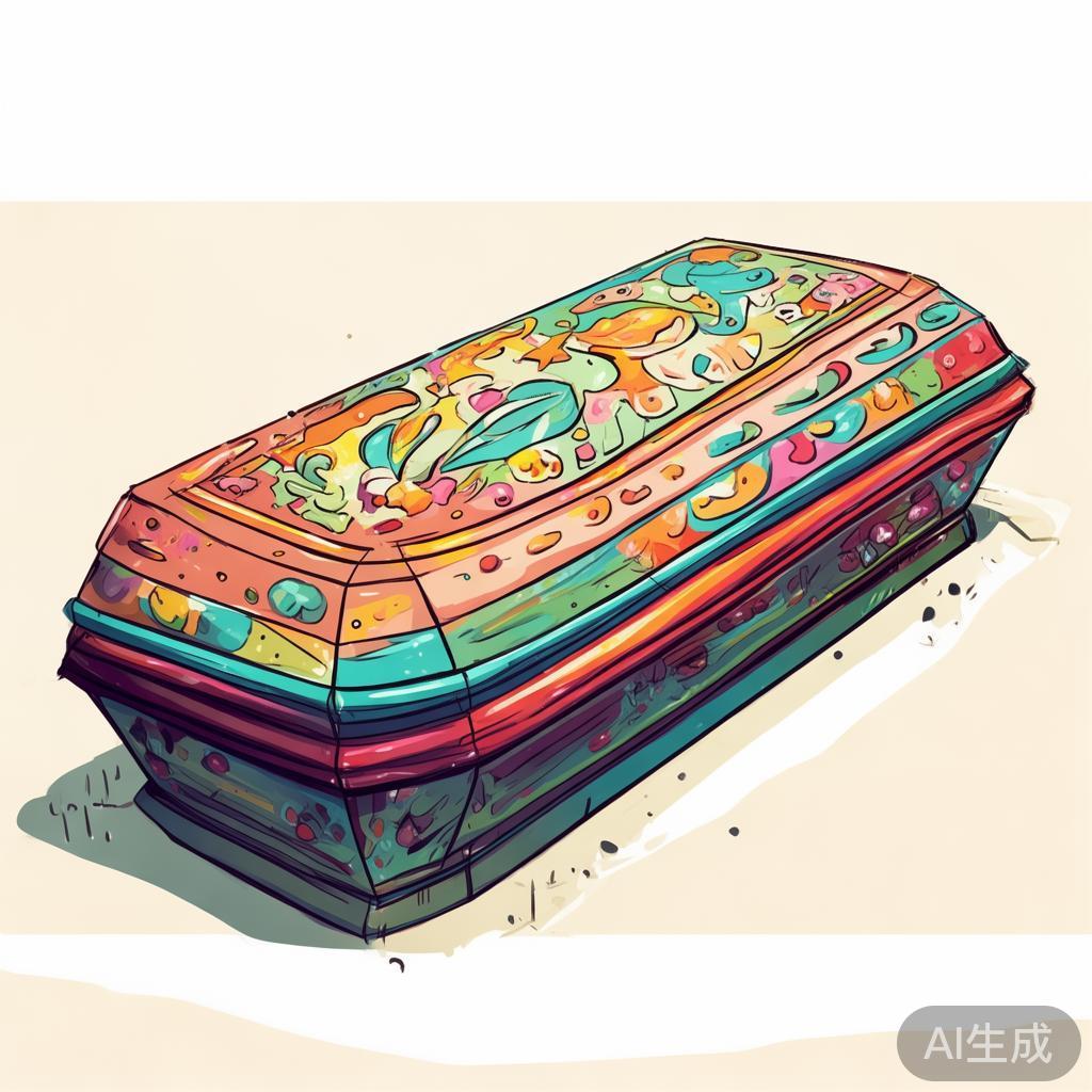 卡通素描棺材图片