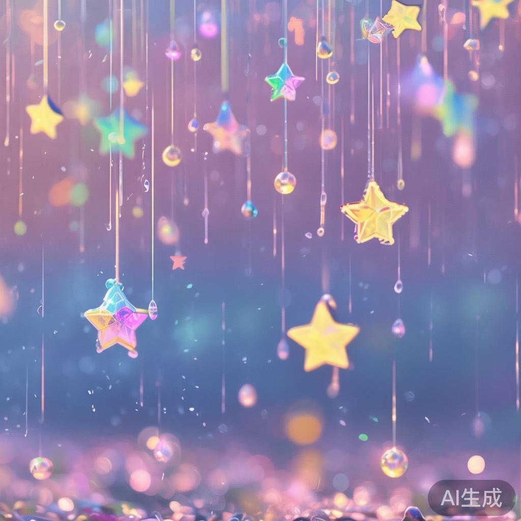 唯美图片背景：卡通雨落的星星