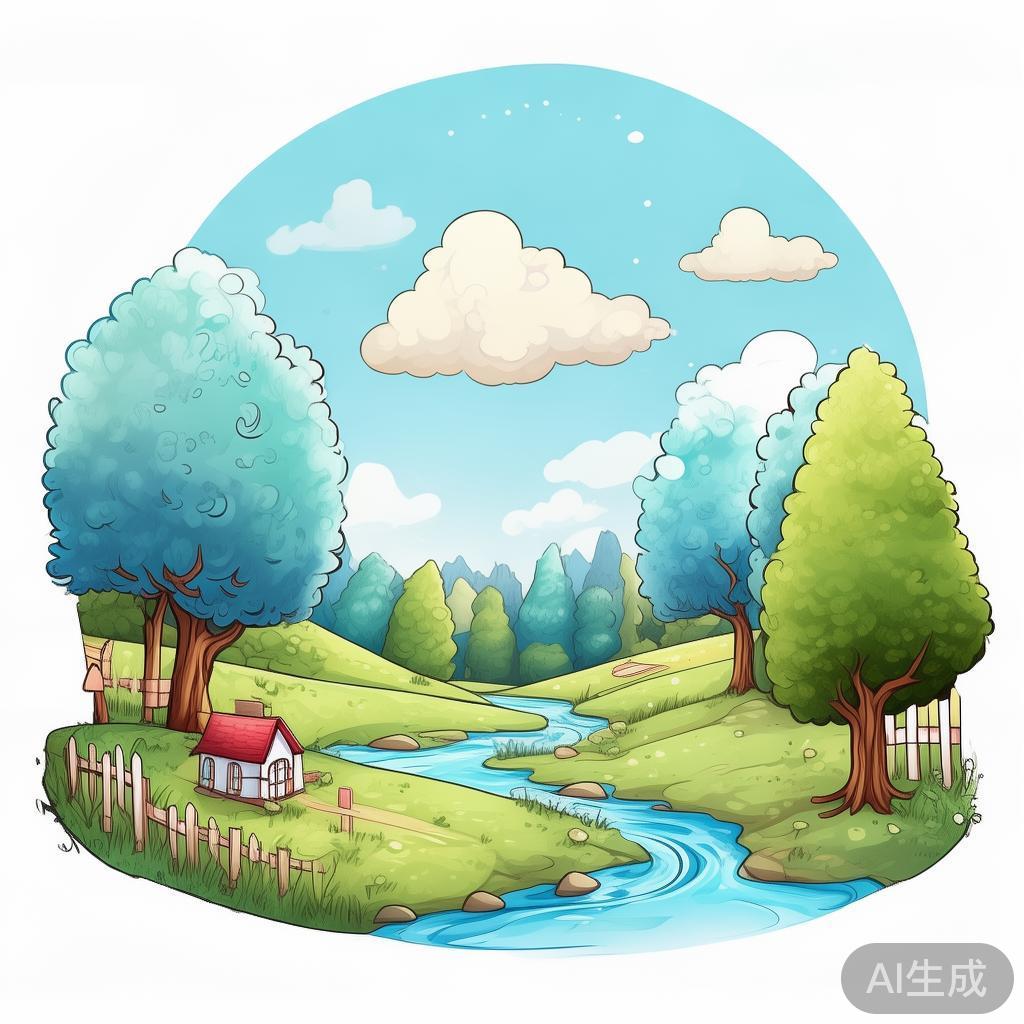 萌系风景简笔画全图片