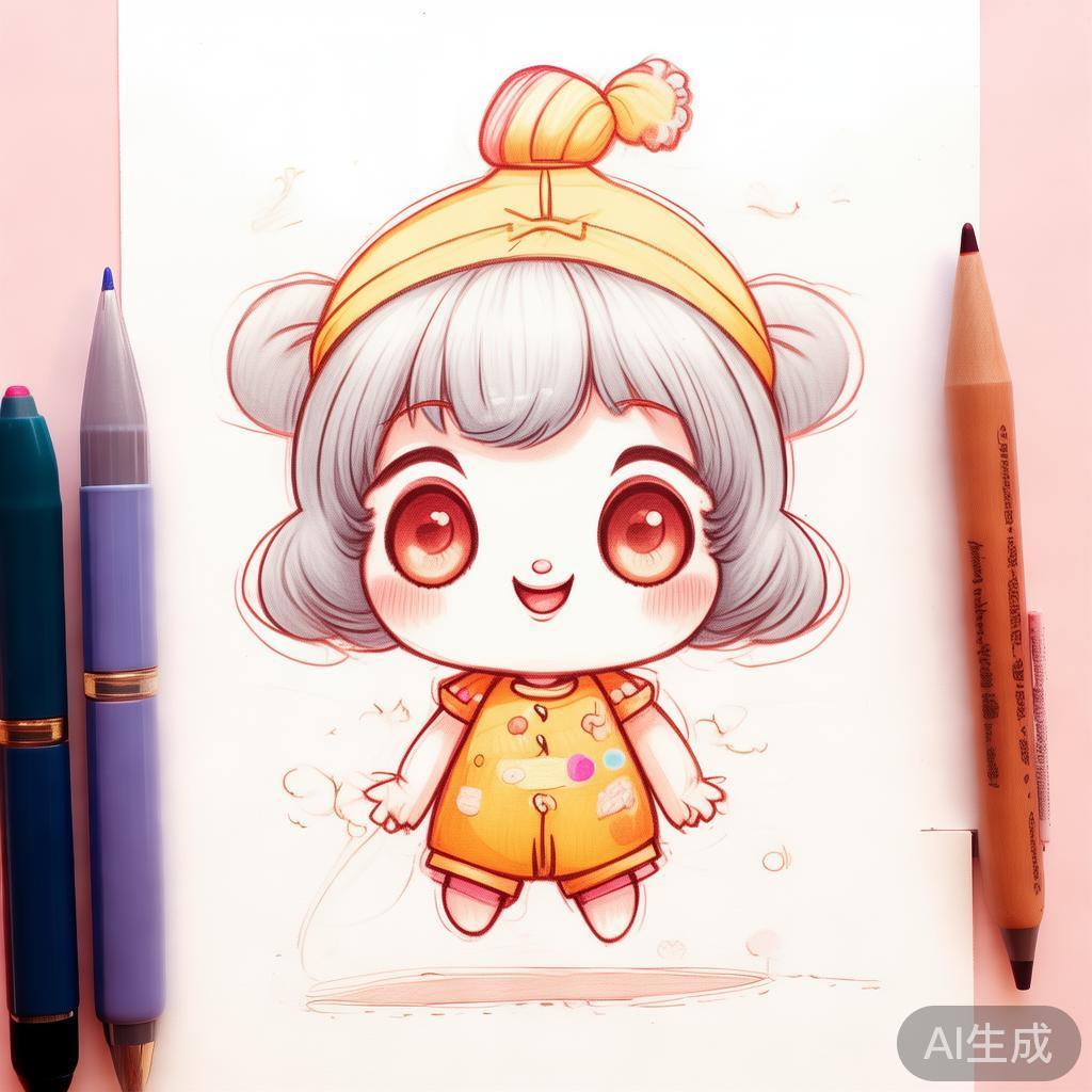 萌小希可爱卡通素描图片