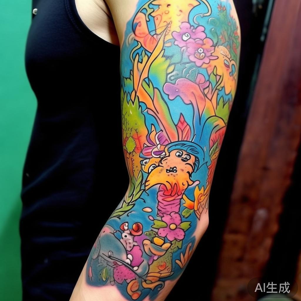 卡通素描纹身男图片