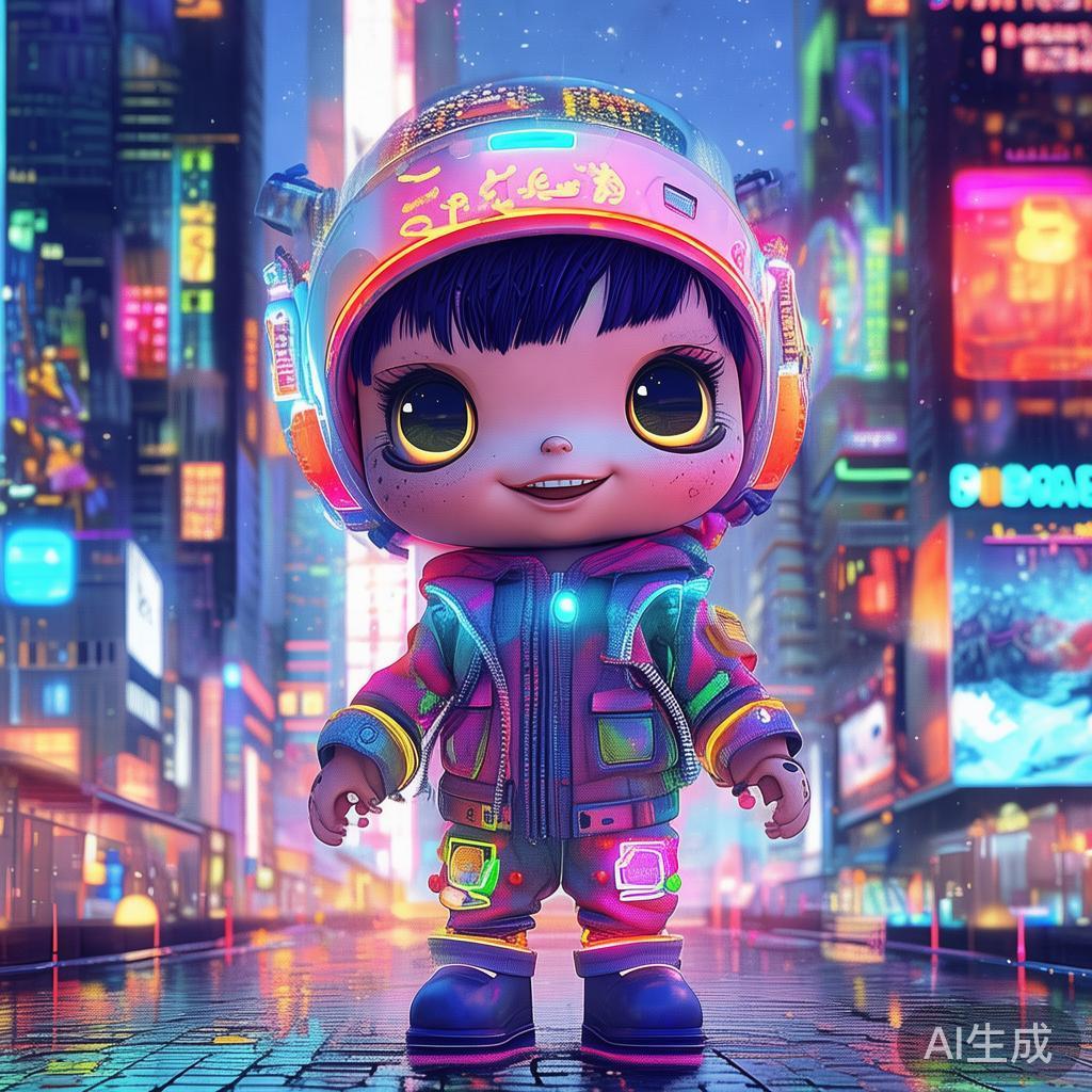 赛博萌娃水彩图片