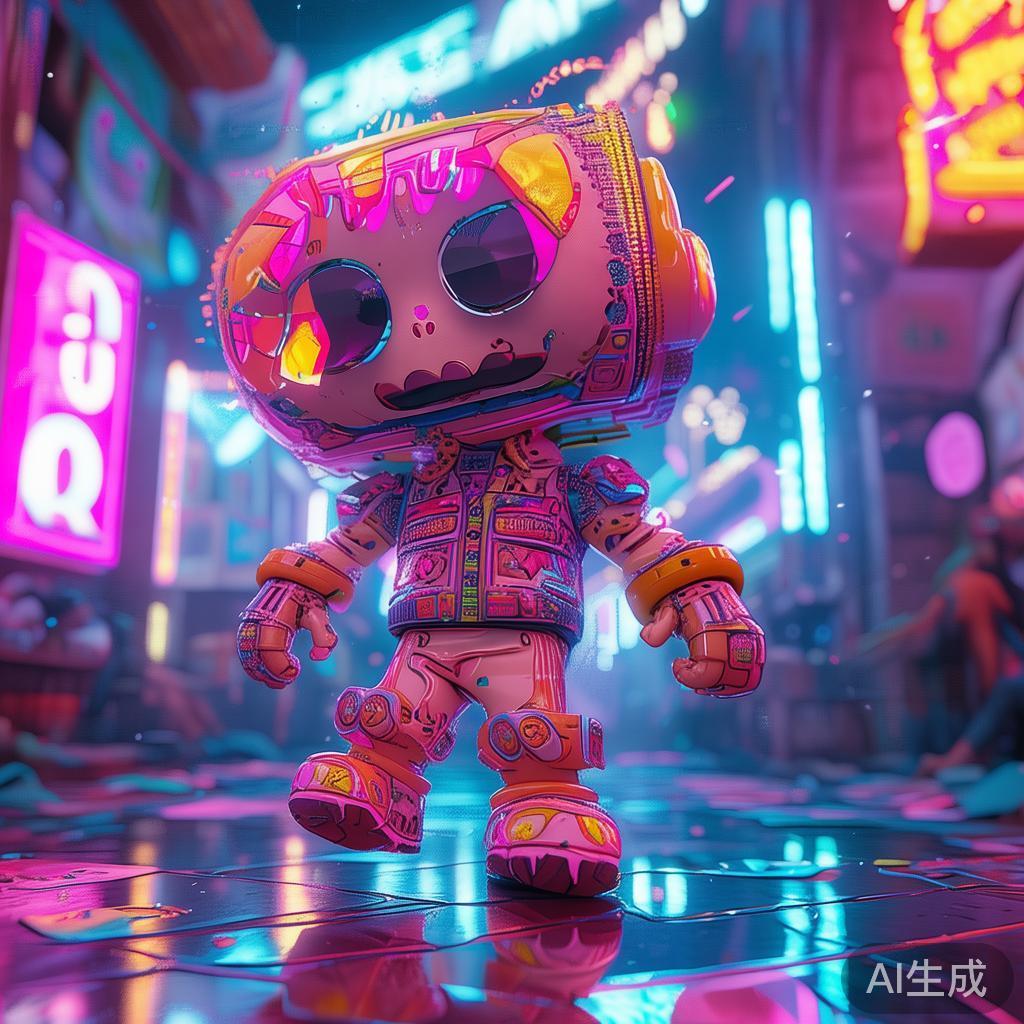 卡通赛博：橡皮章霓虹动漫图片