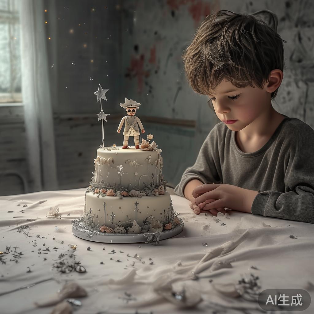 男孩2022新款生日蛋糕图片·小王子落寞