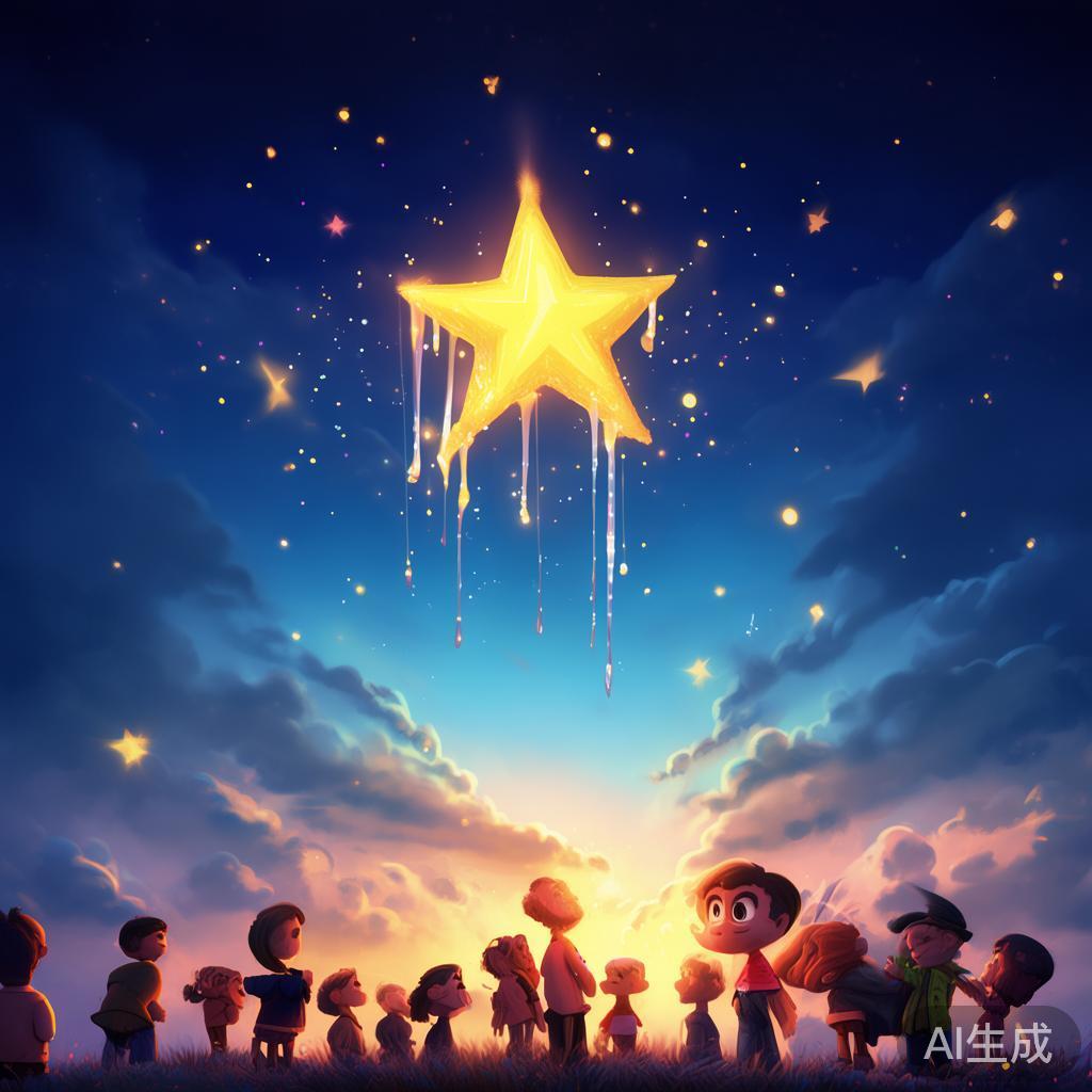 卡通加油图片：含泪的星光