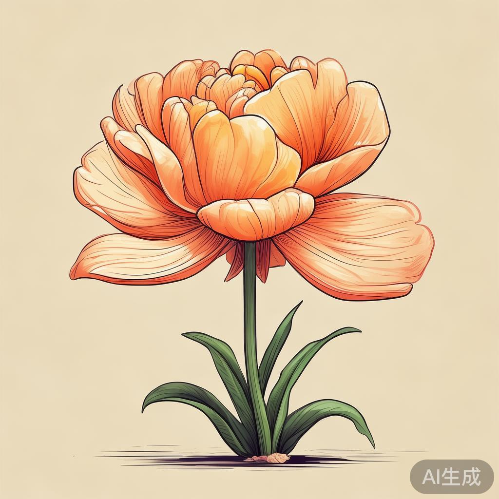 手绘卡通菊花素描图片