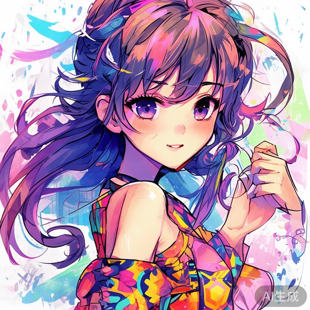 卡通素描动漫少女图片