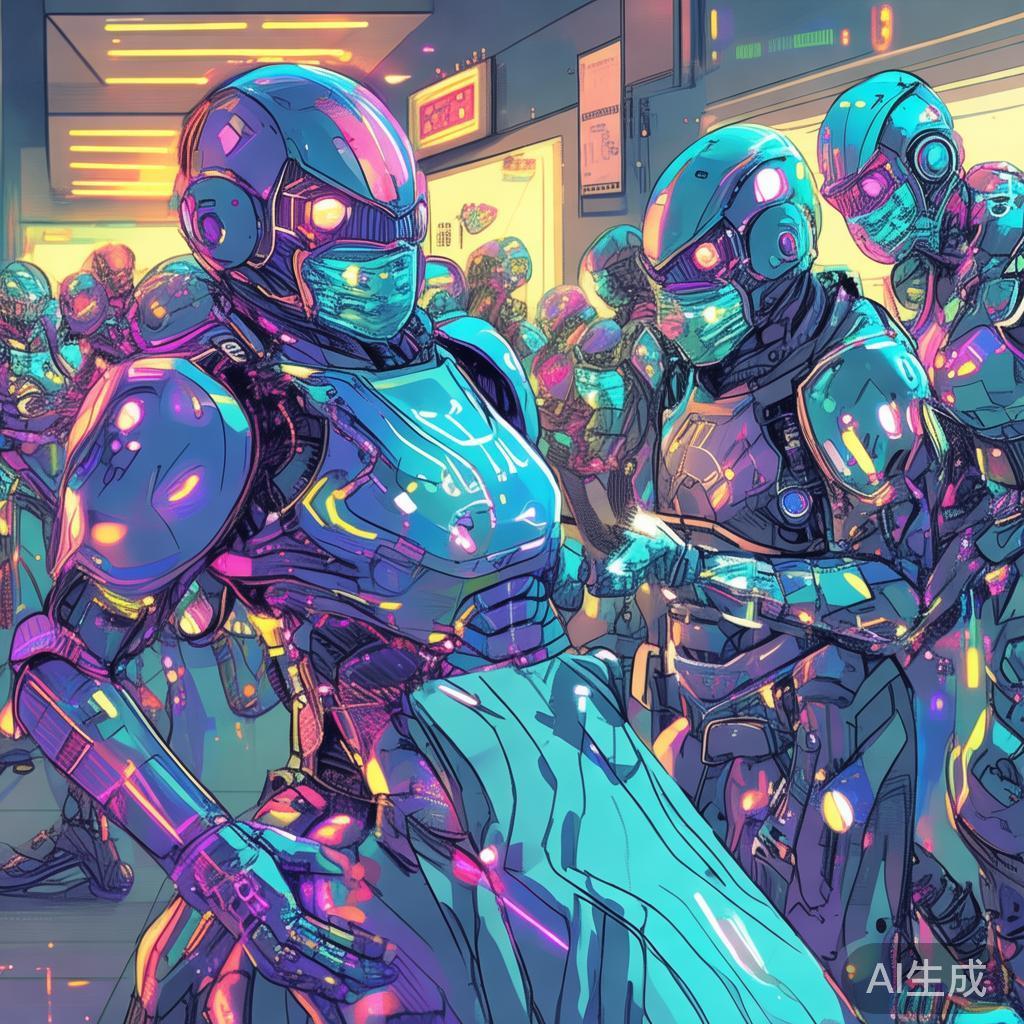卡通赛博：医护抗疫手绘图片