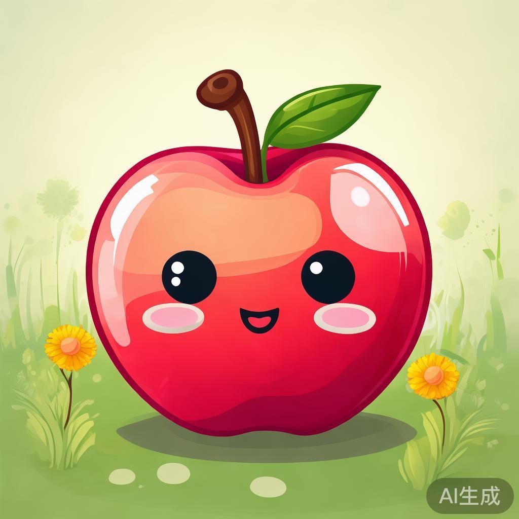 卡通萌苹果水果图片