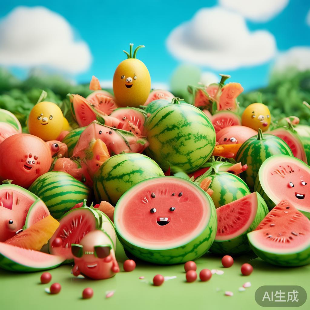 卡通西瓜萌趣图片大全