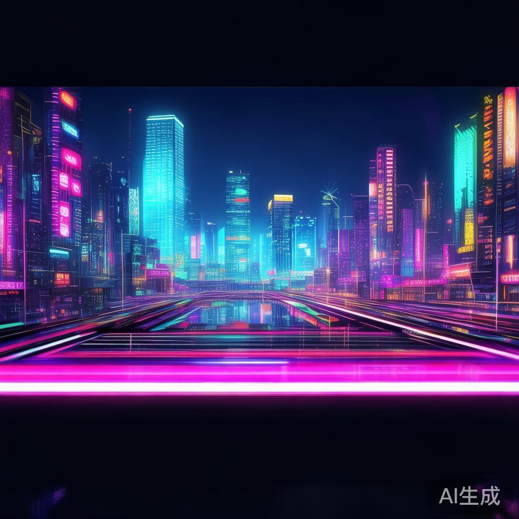 卡通赛博霓虹桌面背景图片