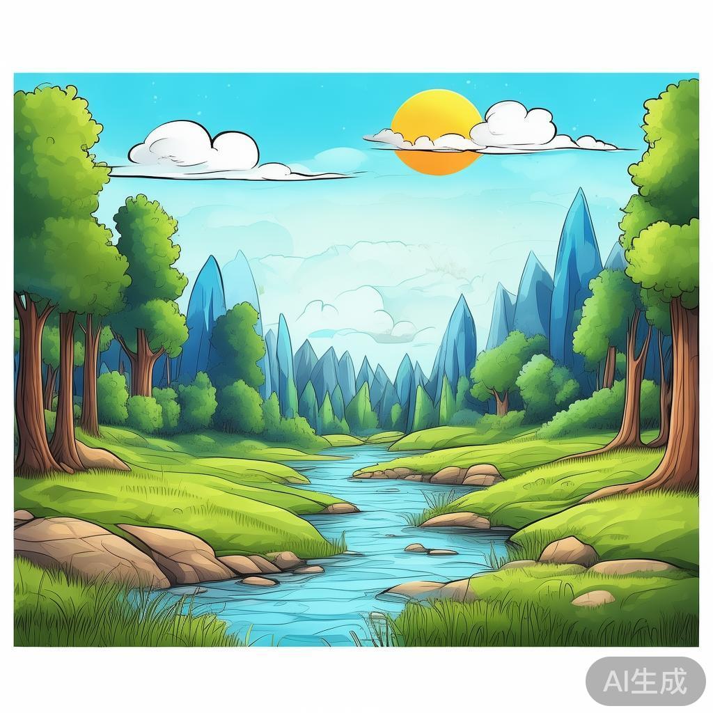唯美风景卡通素描图片集