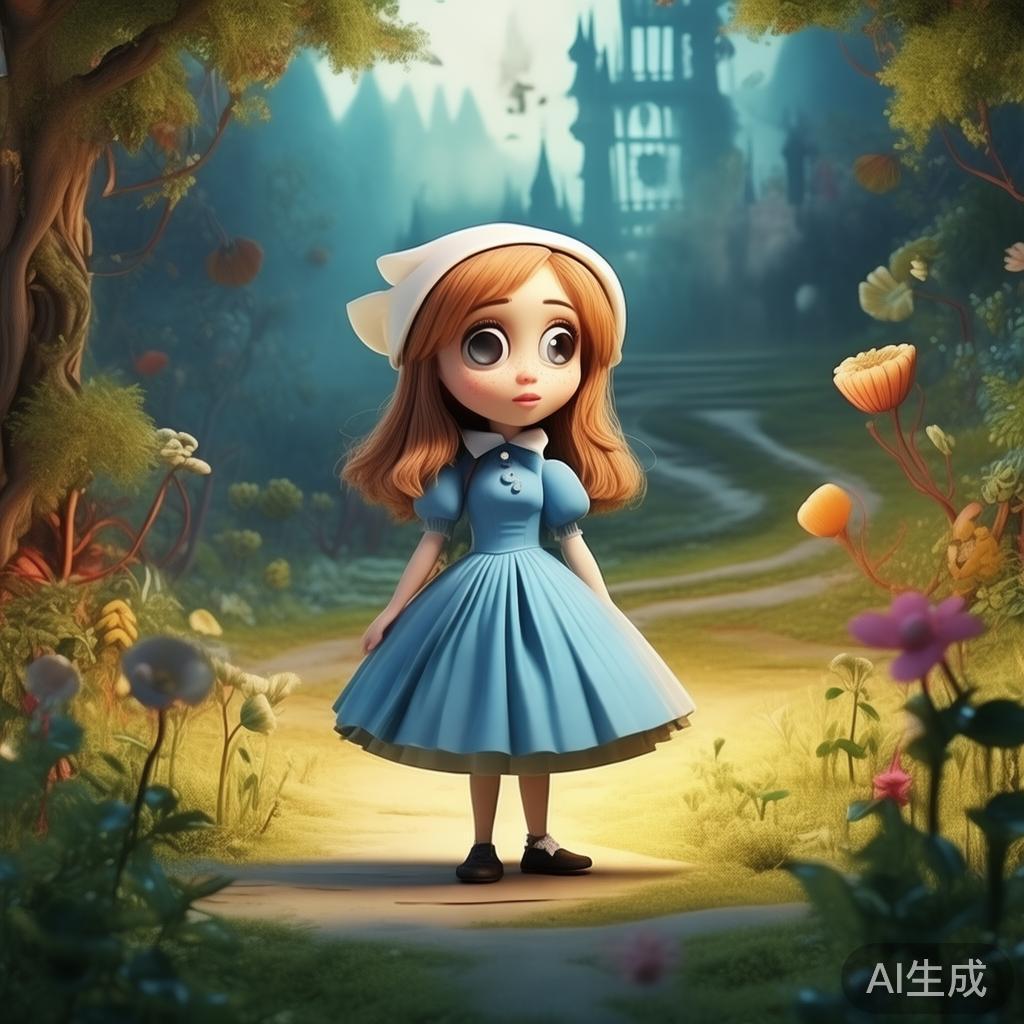 爱丽丝图片，卡通可爱的孤单童话