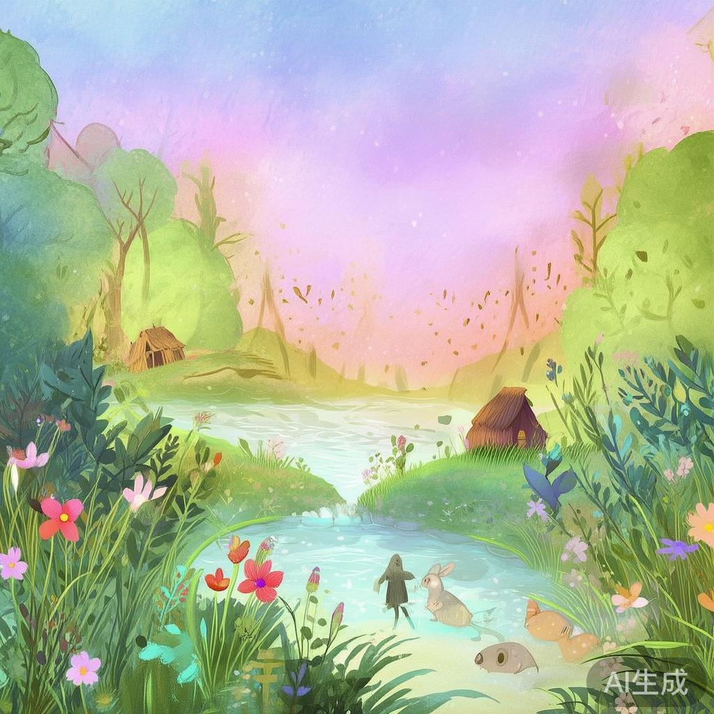 卡通风唯美手绘插画图片