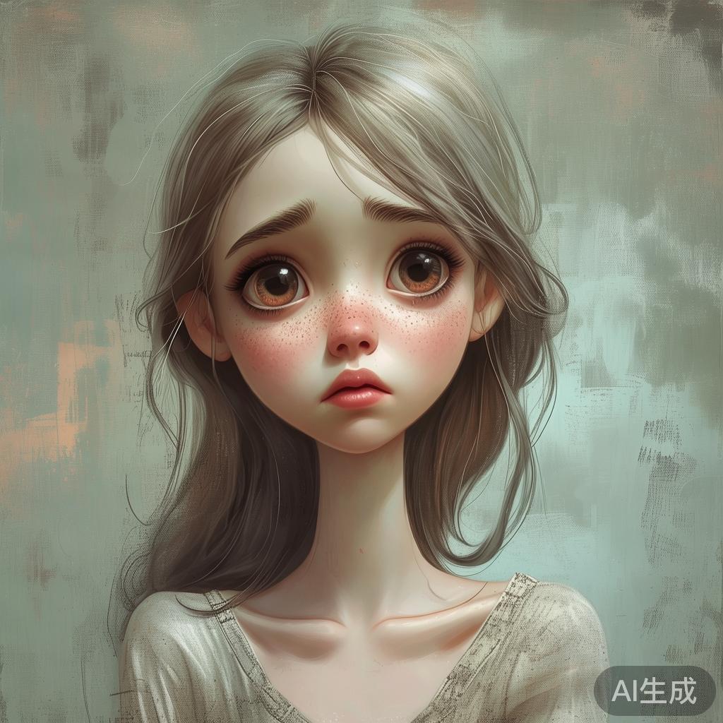 卡通女头像图片：伤感独白