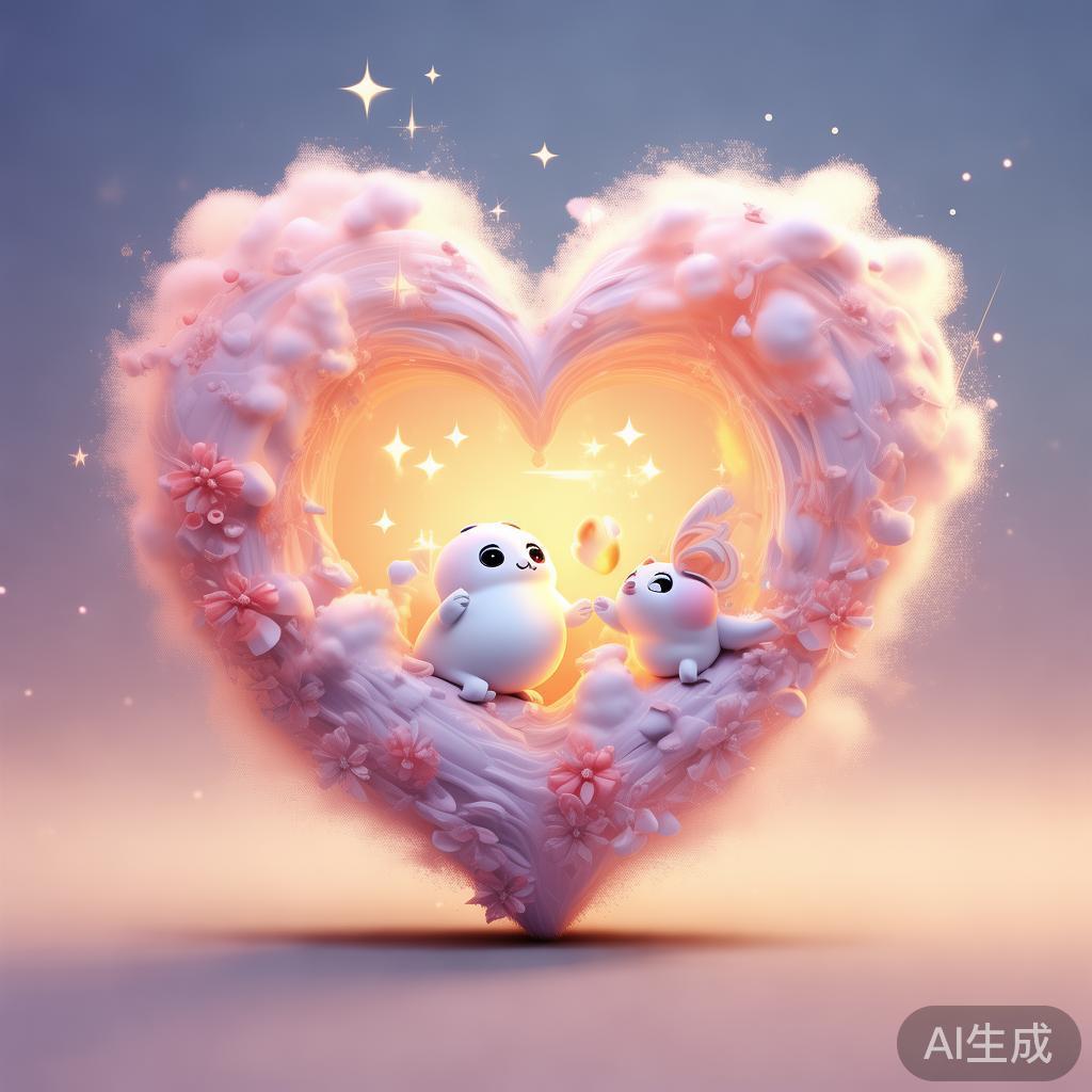 暖萌卡通爱心唯美图片