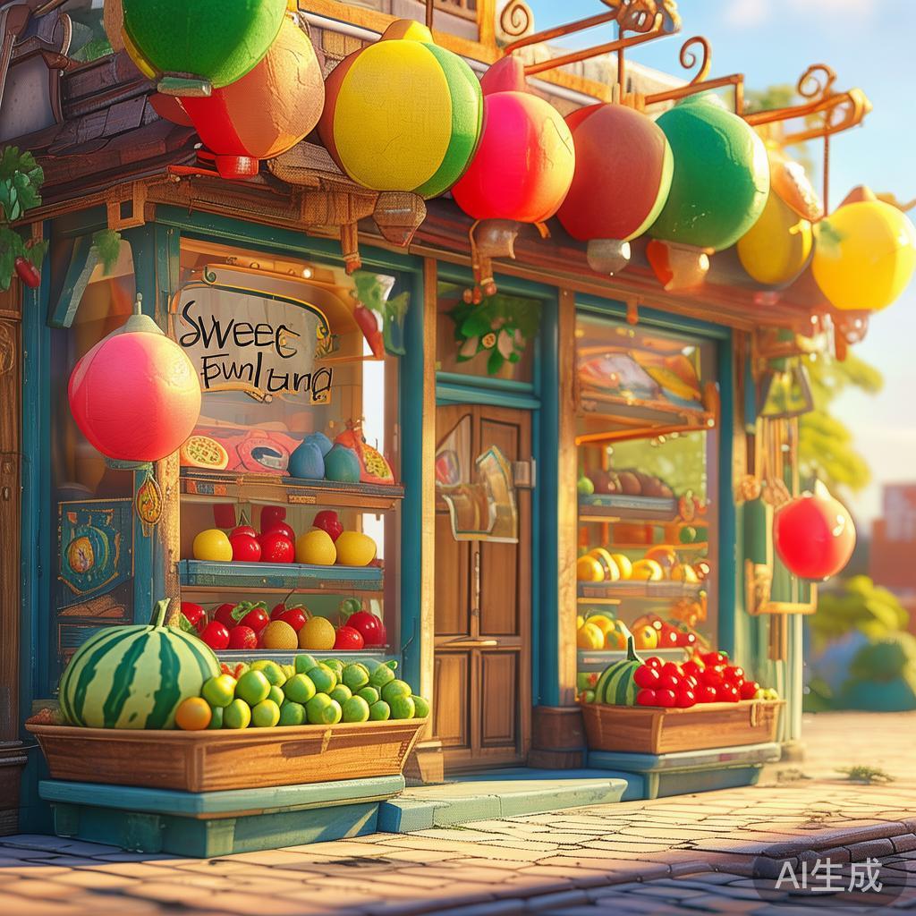 卡通唯美水果店图片：甜趣萌系小铺