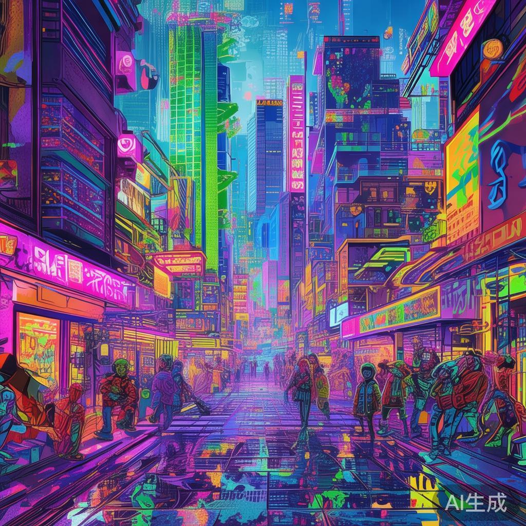 幻彩清新赛博卡通背景图片