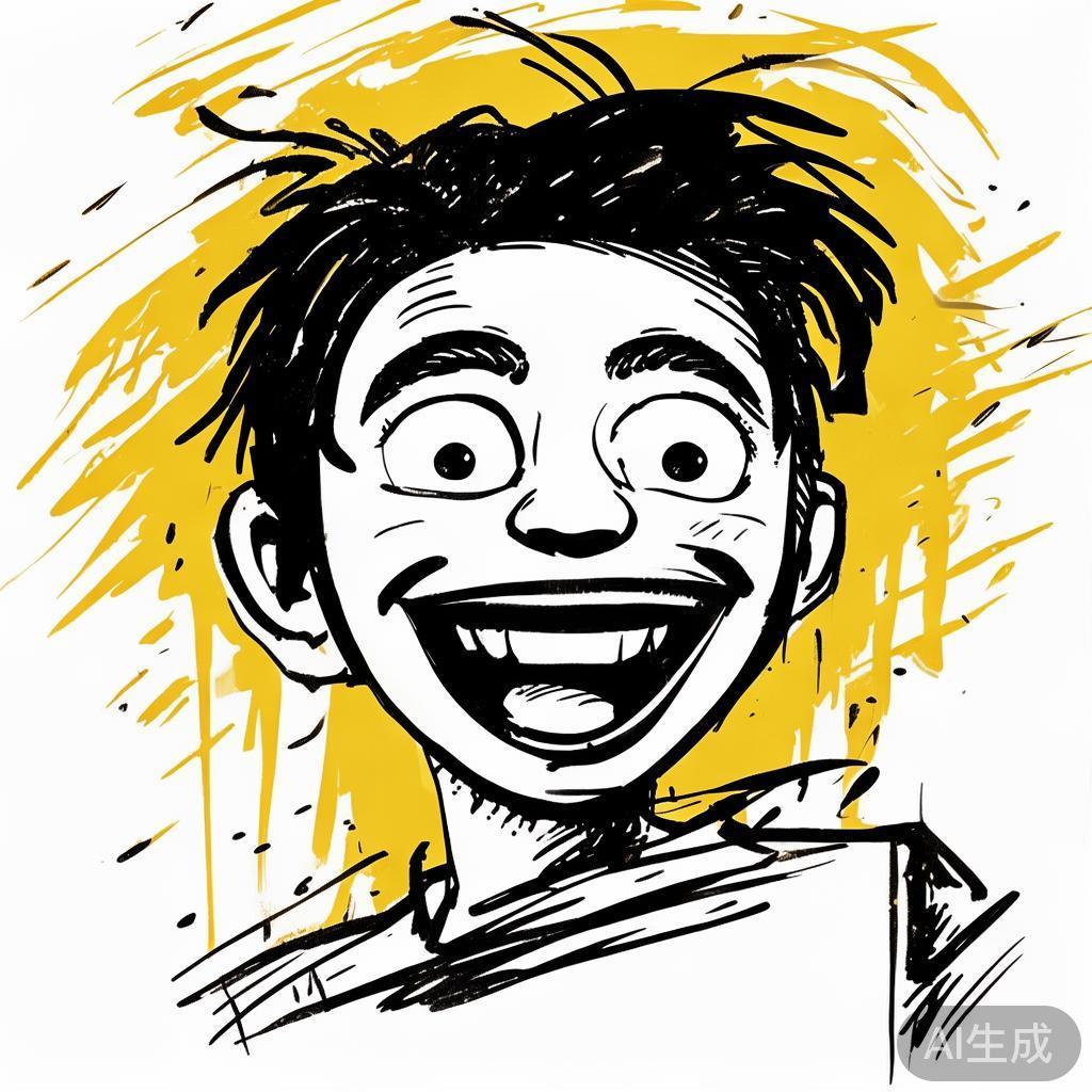 笑哈哈动态卡通素描图片