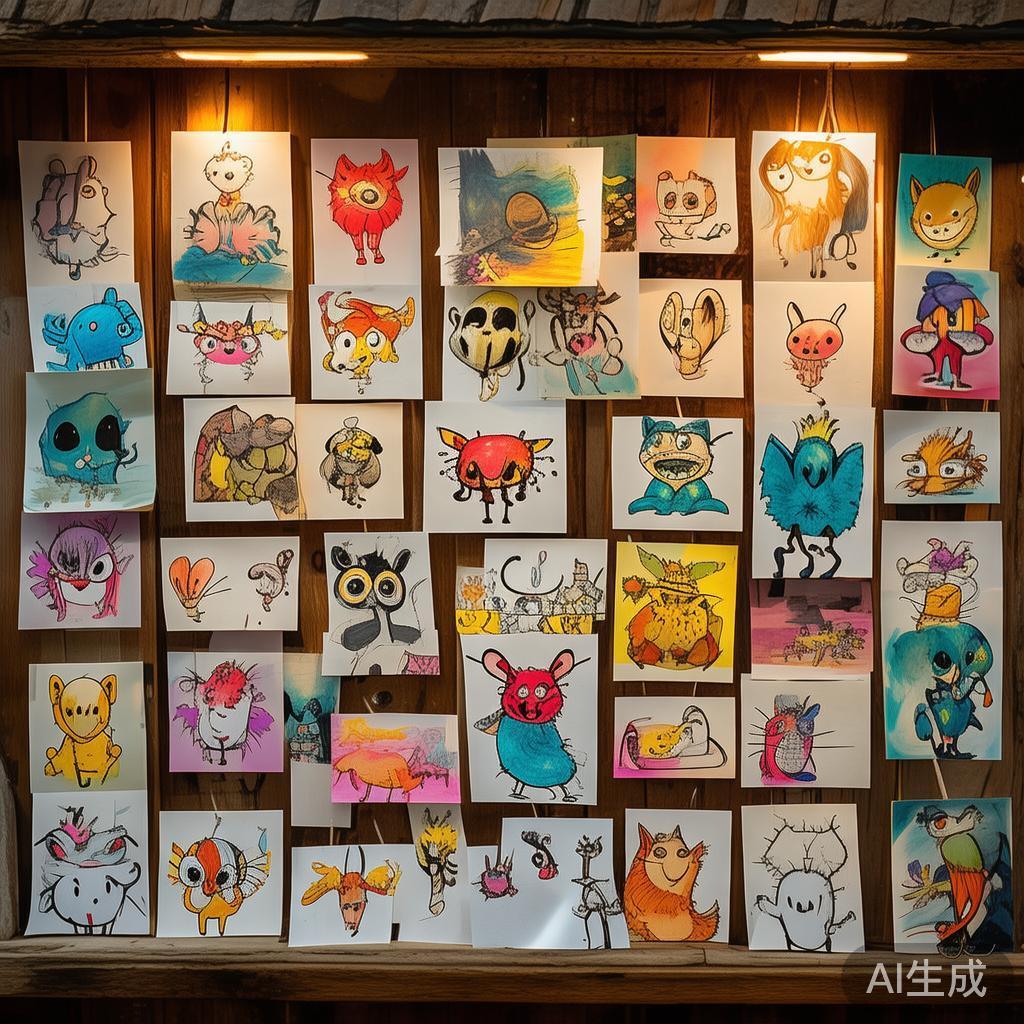 卡通素描工艺品图片手绘集