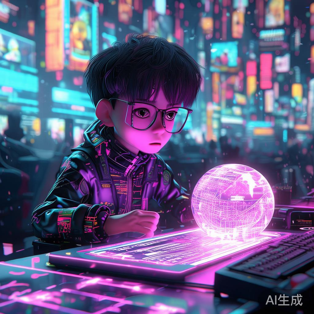 赛博卡通思考图片