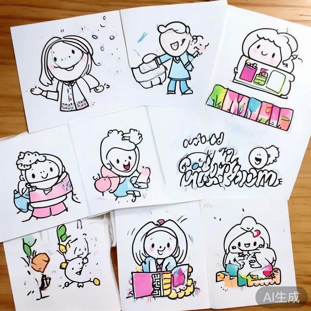 萌趣妈妈简笔画图片大全