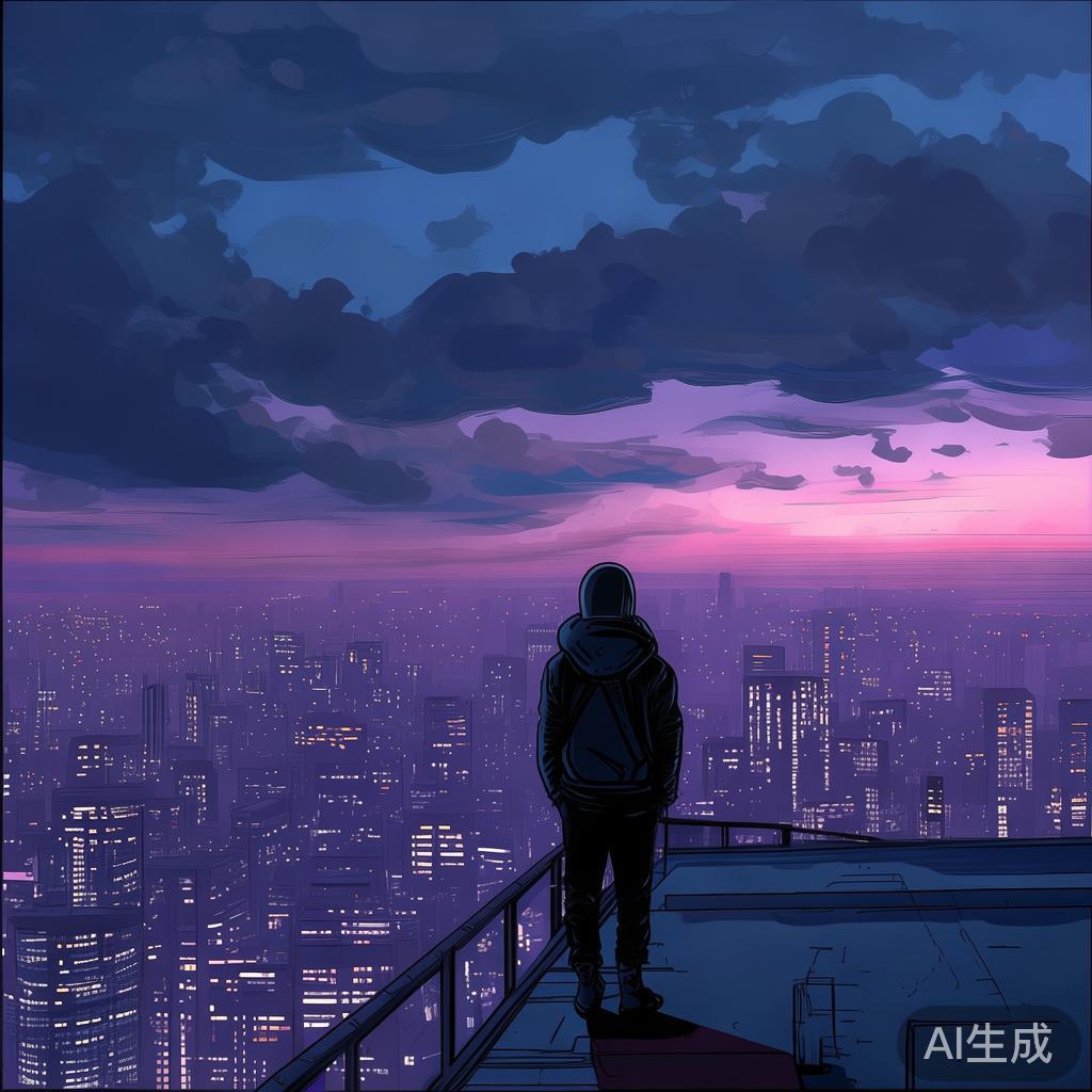 科幻画图片：简单卡通的落寞感